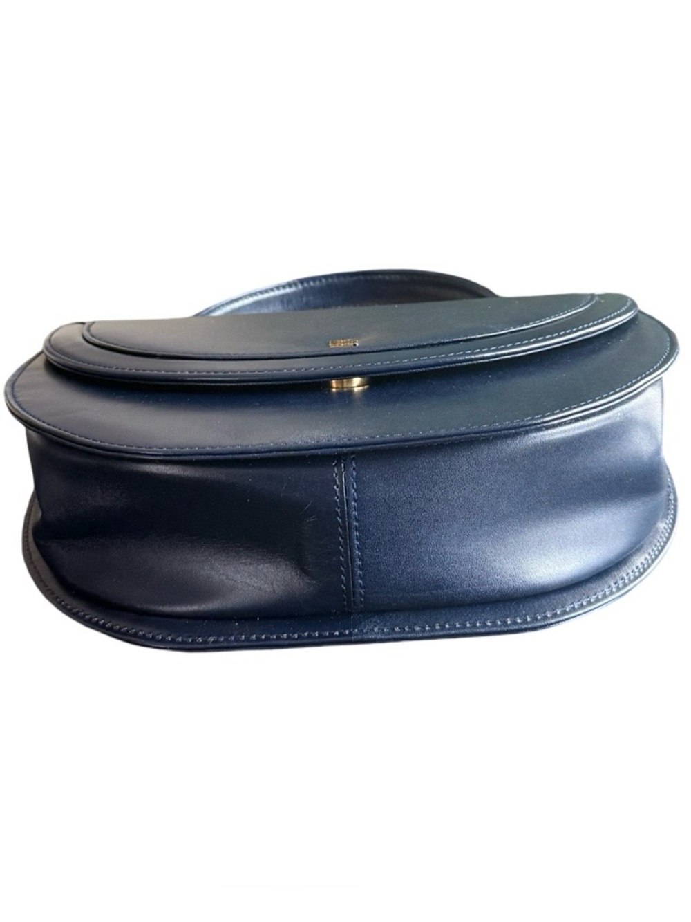 Vintage Givenchy Navy Leather Top Handle Bag Structured Designer Handbag Italy - Picture 11 of 17